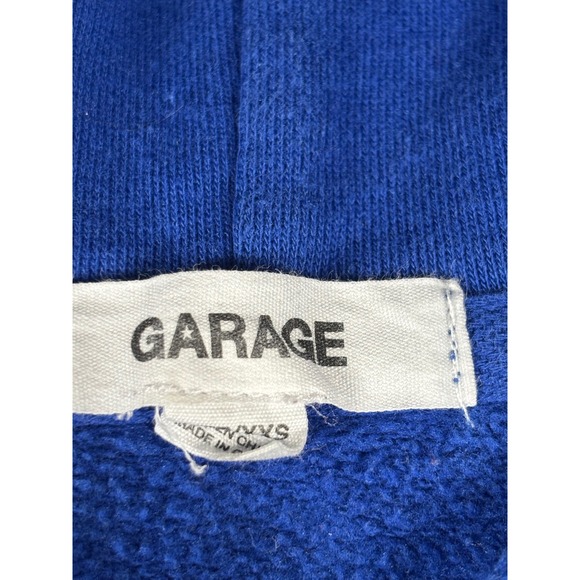 Garage Royal Blue Full Zip Hoodie Mens XXS Relaxed Fit Solid Hooded Sweatshirt - Picture 2 of 7